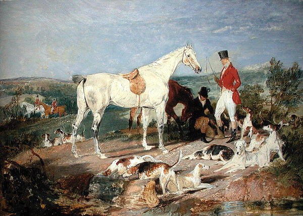 Studie for "Hunters and Hounds" av Edwin Landseer