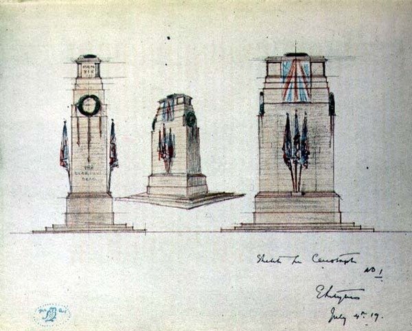 Skisse for Cenotaph No.1, illustrasjon fra puben 