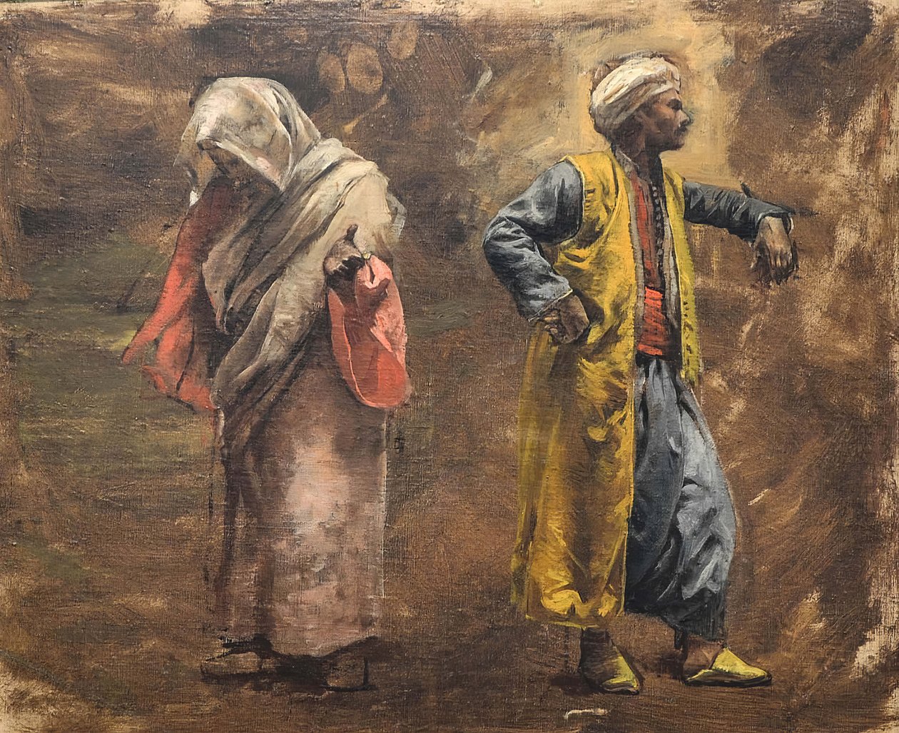 Studie av to figurer, ca. 1878. av Edwin Lord Weeks