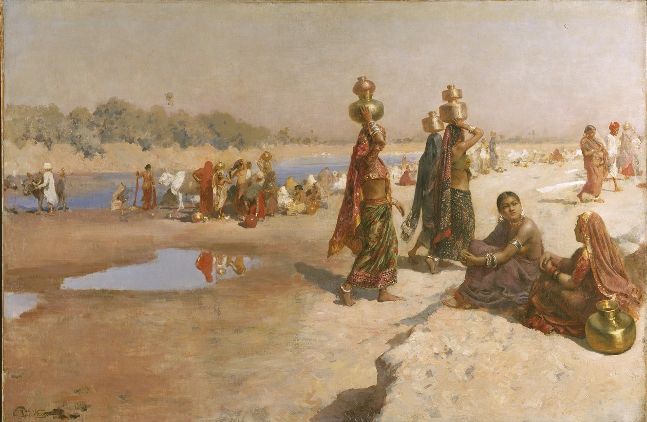 Water Carriers of the Ganges, ca. 1885 (olje på lerret) av Edwin Lord Weeks