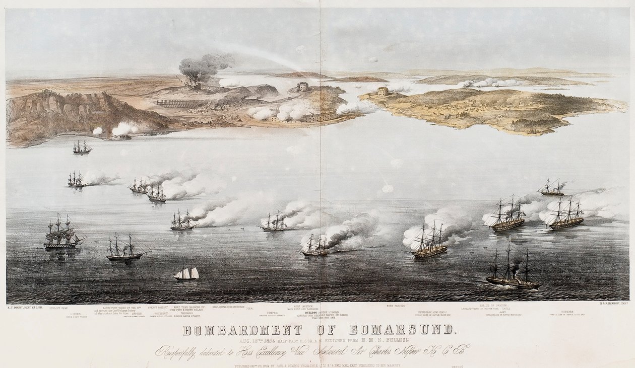 Bombardement av Bomarsund, 1854 av Edwin Thomas Dolby