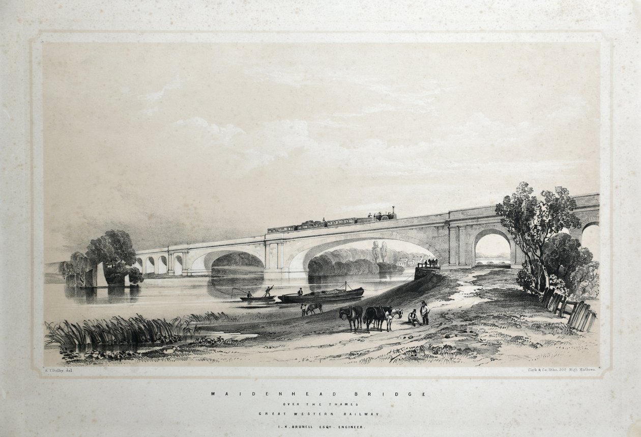 Maidenhead Bridge over Themsen, Great Western Railway av Edwin Thomas Dolby
