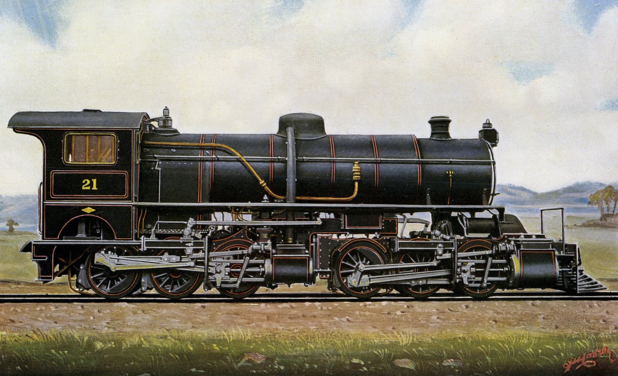Damplokomotiv nr. 21. Blant mongolene: Mallet Compound Service i Khingan-fjellene, Peking - Kalgang Railway av Edwin Thomas Rudd