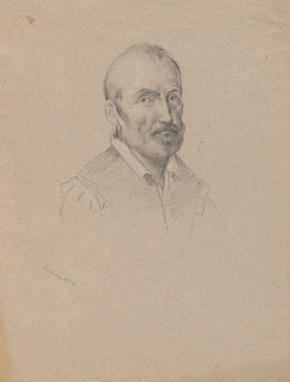 Portrait of a Man, skisse for Signering av Compact i Cabin of the Mayflower av Edwin White