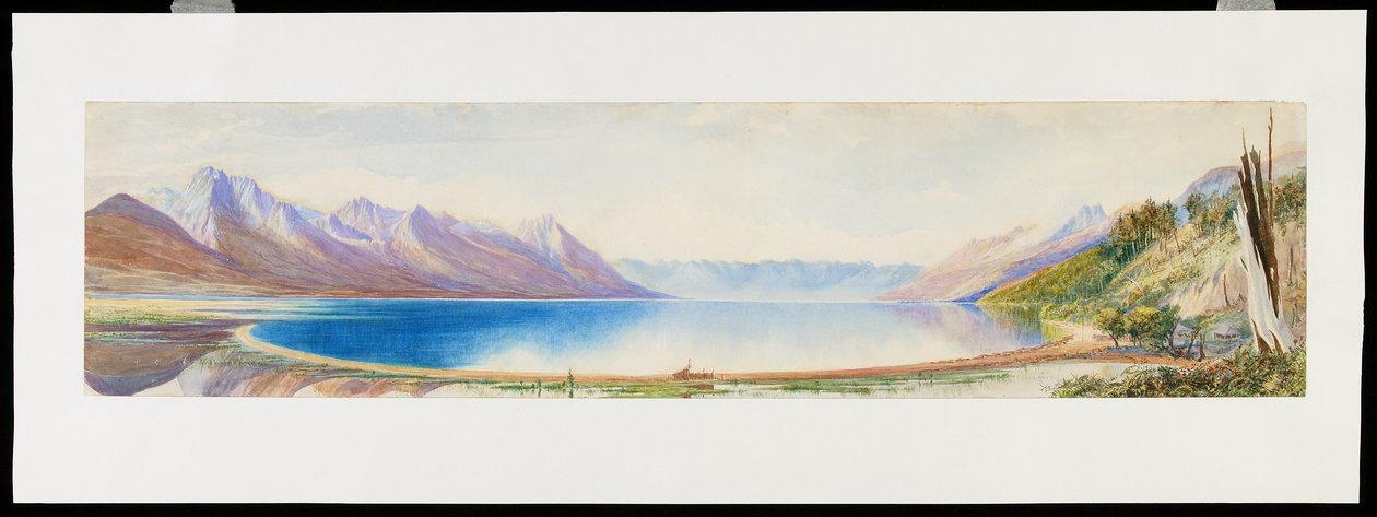Den øvre rekkevidden av Lake Wakatipu, ser sørover, Sørøya, New Zealand av Edwyn Frederick Temple