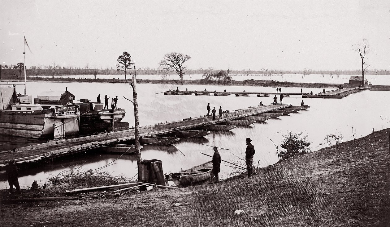 Pontoon Bridge, 1861-65. av Egbert Guy Fowx