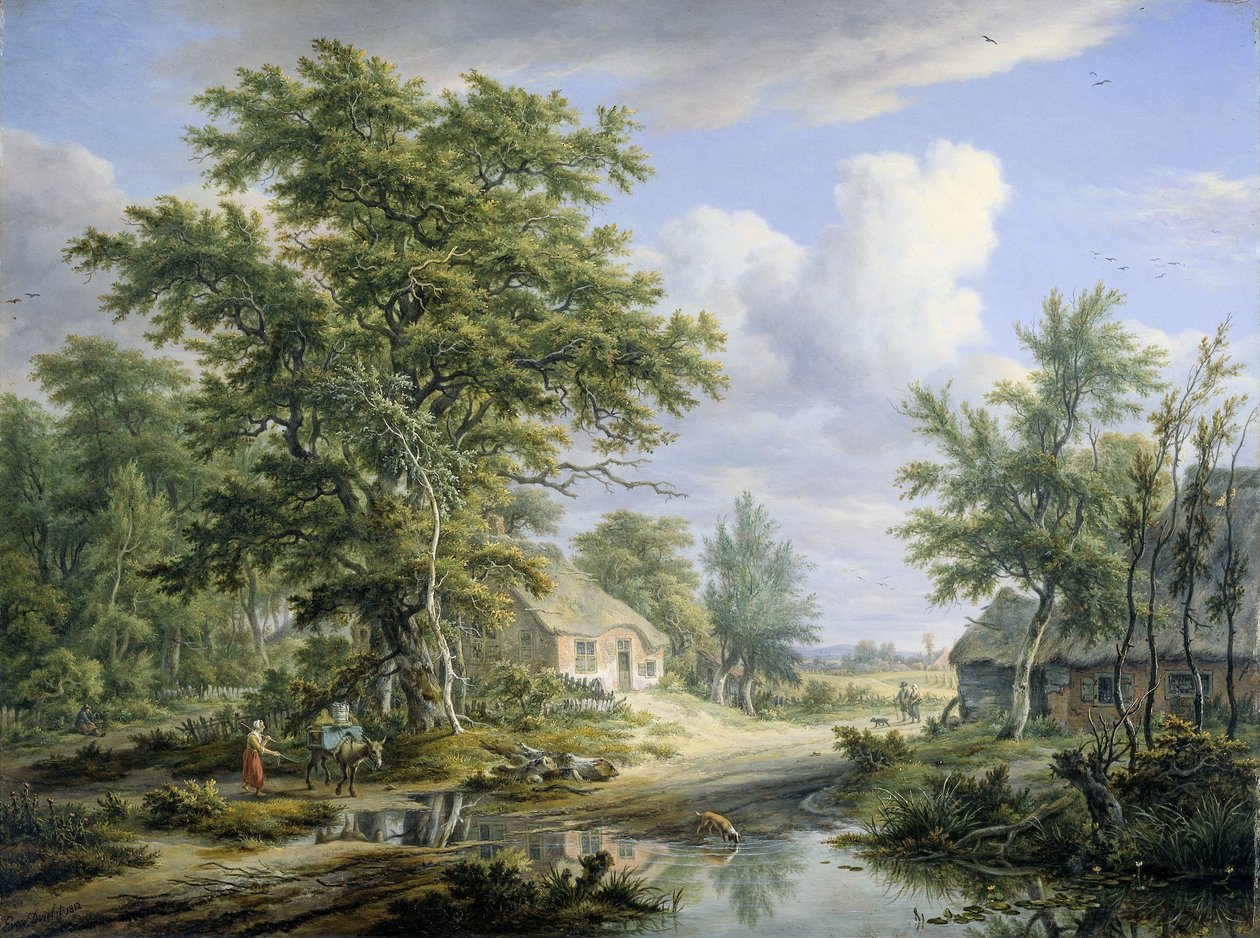 Gårder i utkanten av en skog av Egbert van Drielst