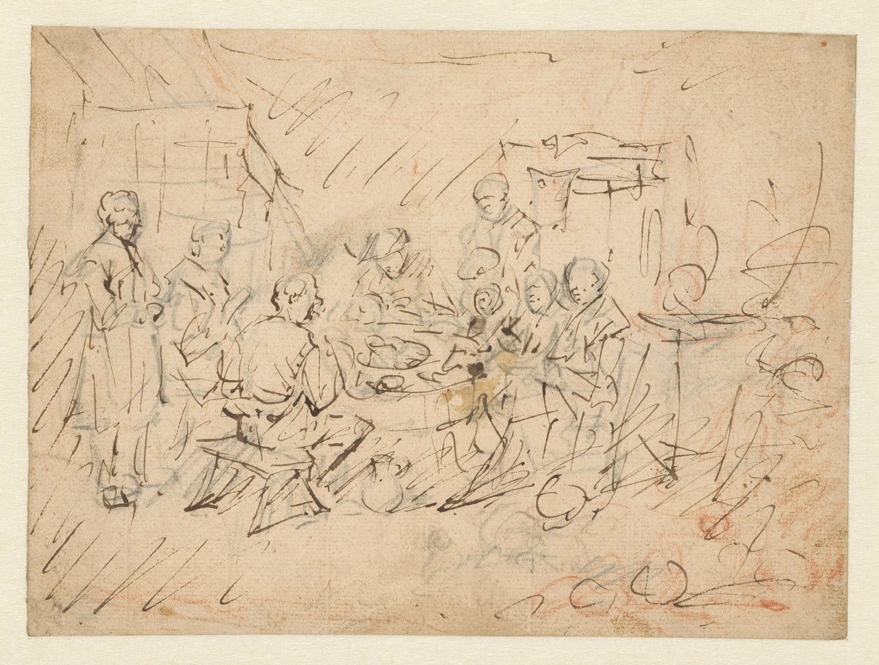 Interiør med en bondefamilie som spiser av Egbert van Heemskerck (I)