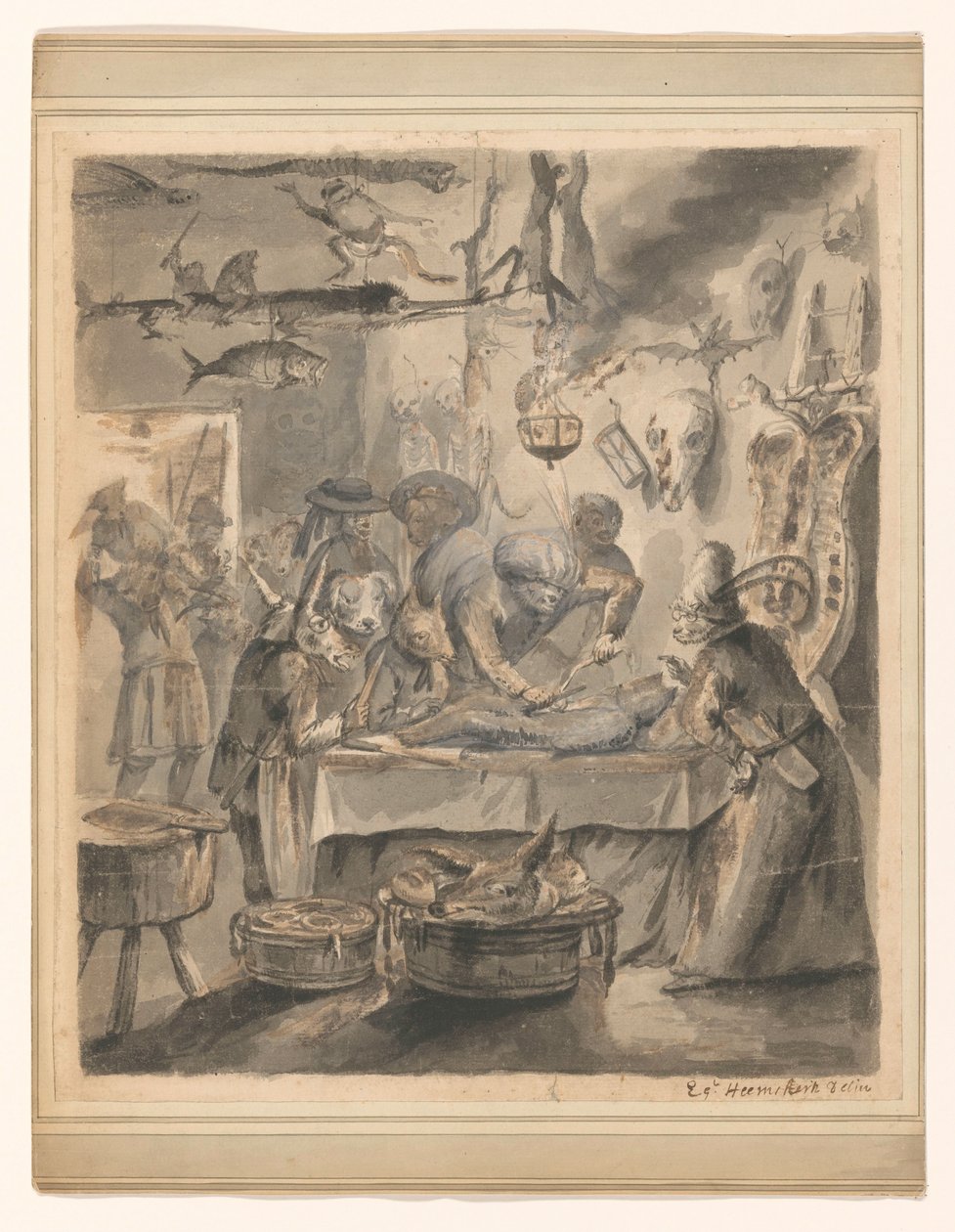 Dieren satire av Egbert van Heemskerck (II)