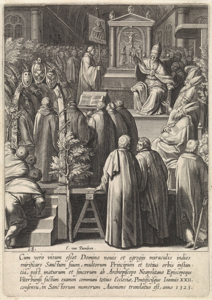 Kanonisering av Thomas Aquinas The Life of Saint Thomas Aquinas (serietittel) av Egbert van Panderen