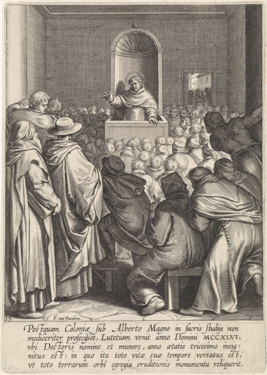 Preken av Thomas Aquinas i Paris The Life of Saint Thomas Aquinas (serietittel) av Egbert van Panderen