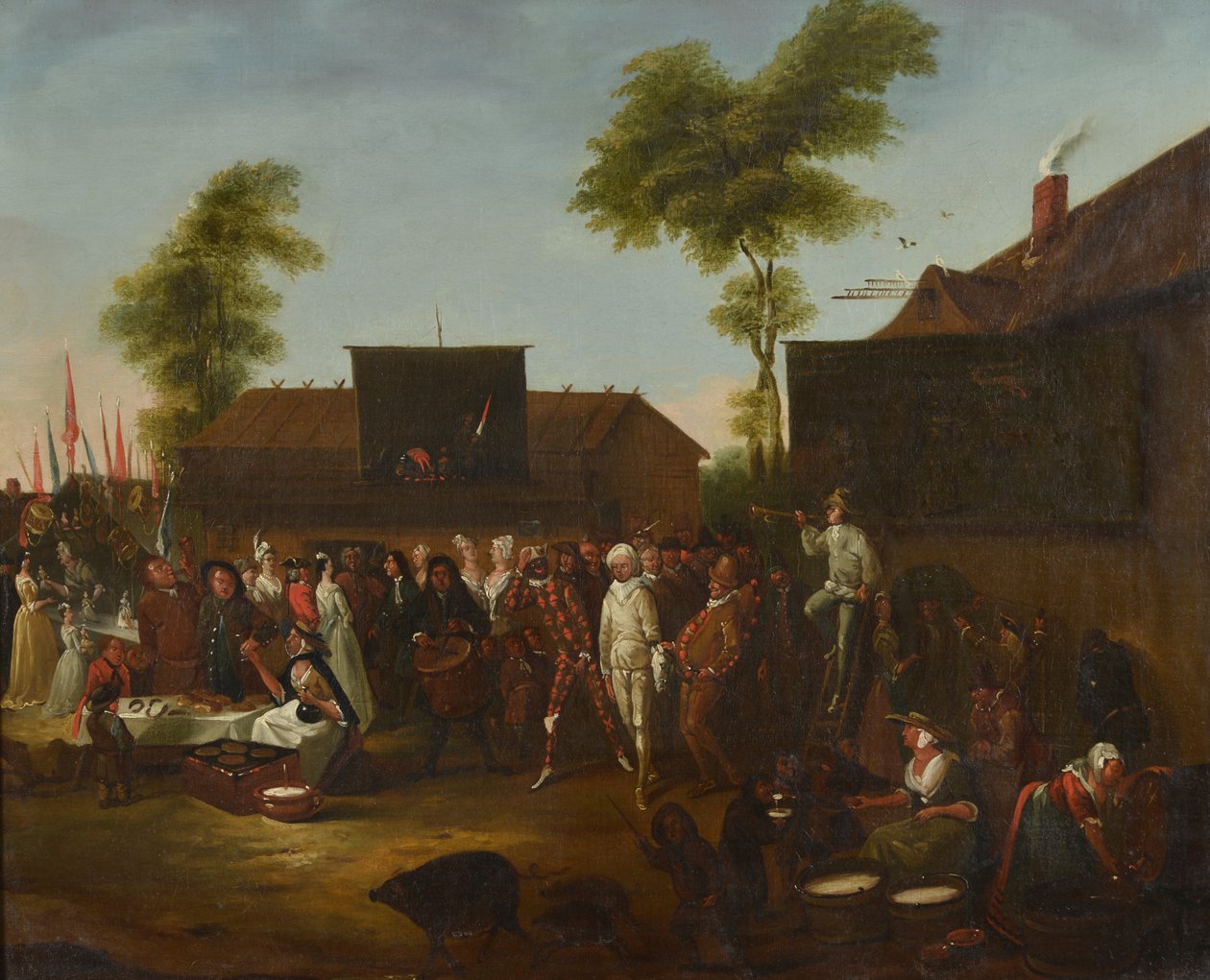 Et landsbykarneval med figurer av Commedia dellArte av Egbert van the Elder Heemskerck