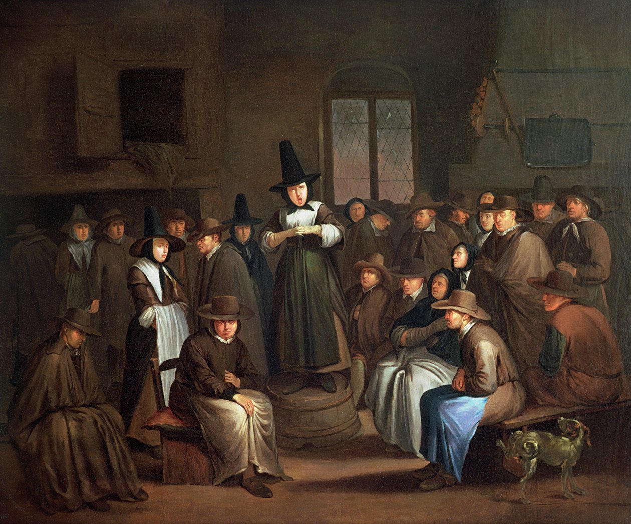 Et Quakers-møte av Egbert van the Elder Heemskerk