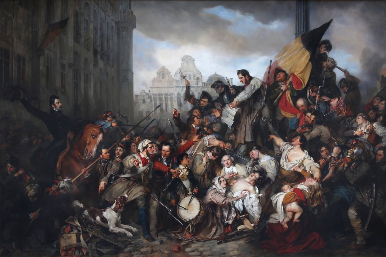 Episode av septemberdagene 1830 av Egide Charles Gustave Wappers