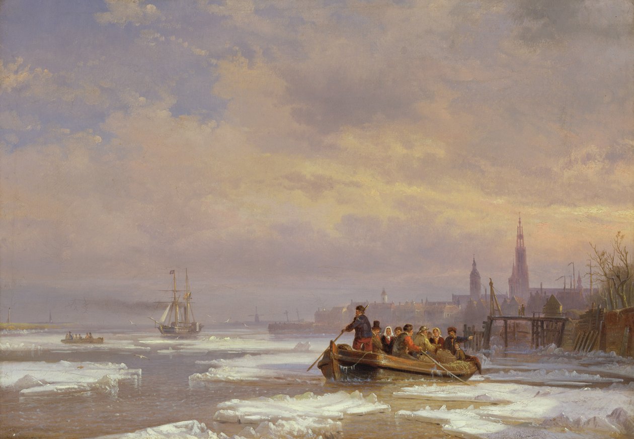 Skip i is, 1854 av Egidius Linnig