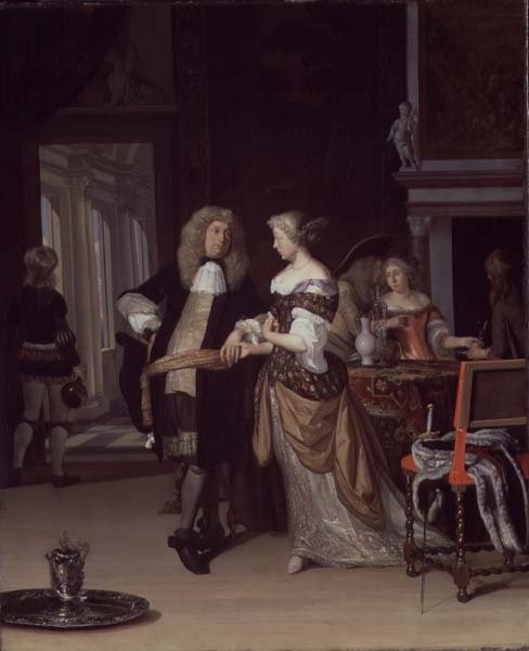 Figurer i et interiør, 1678 av Eglon van der Neer