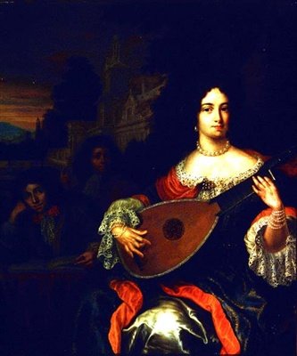 En dame som spiller lut med to gutter ved sin side (ikke det samme som 31891) av Eglon Hendrick van der attr. to Neer