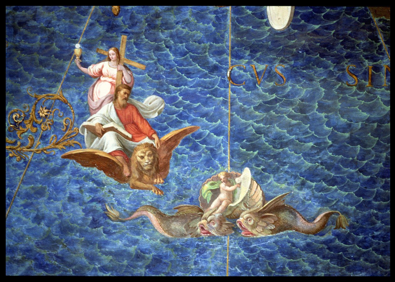 St. Mark the Evangelist, detalj fra 'Gallery of Geographical Maps', 1580-83 av Ignazio Danti