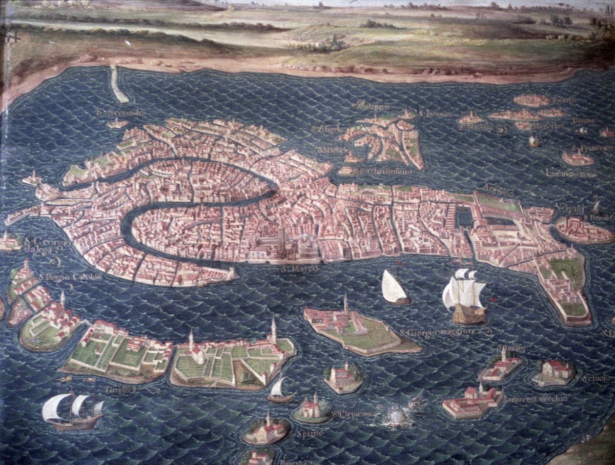 Venezia, detalj fra Galleria dell Carte Geografiche, 1580-83 av Ignazio Danti