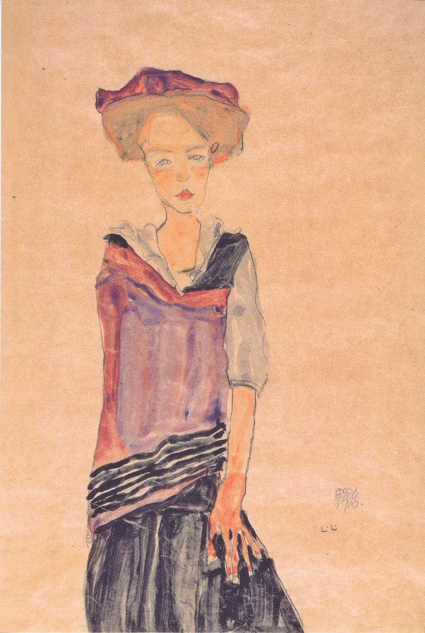 Stående jente av Egon Schiele