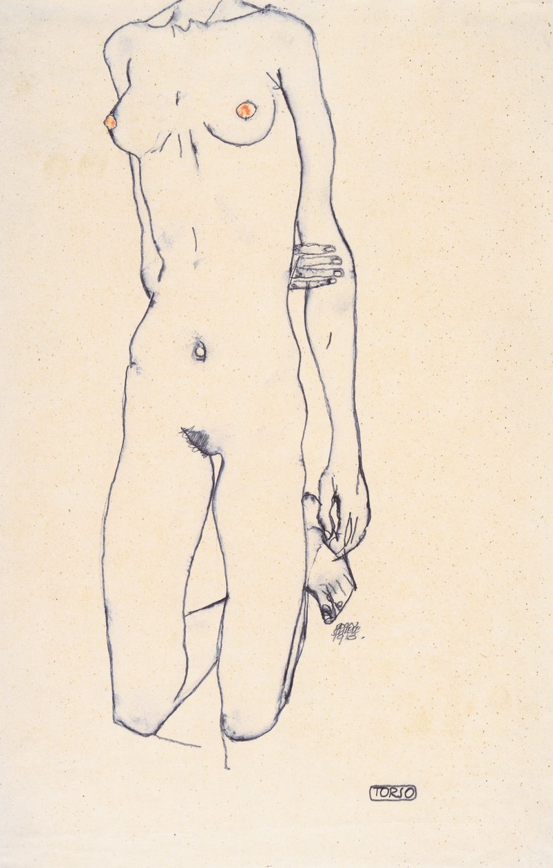 Torso av en knelende jente av Egon Schiele