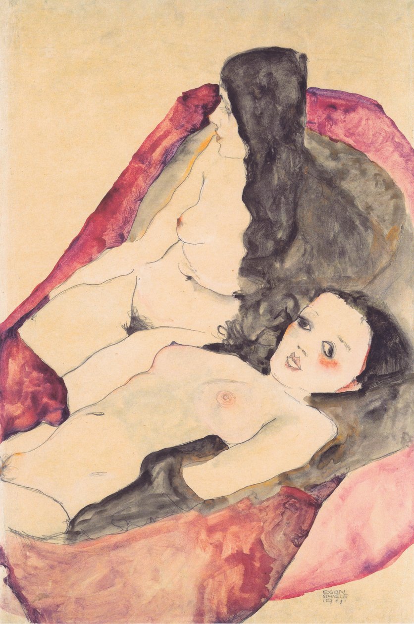 To jentefiler av Egon Schiele