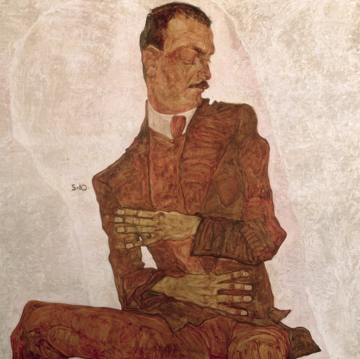 Arthur Roessler, 1910 av Egon Schiele