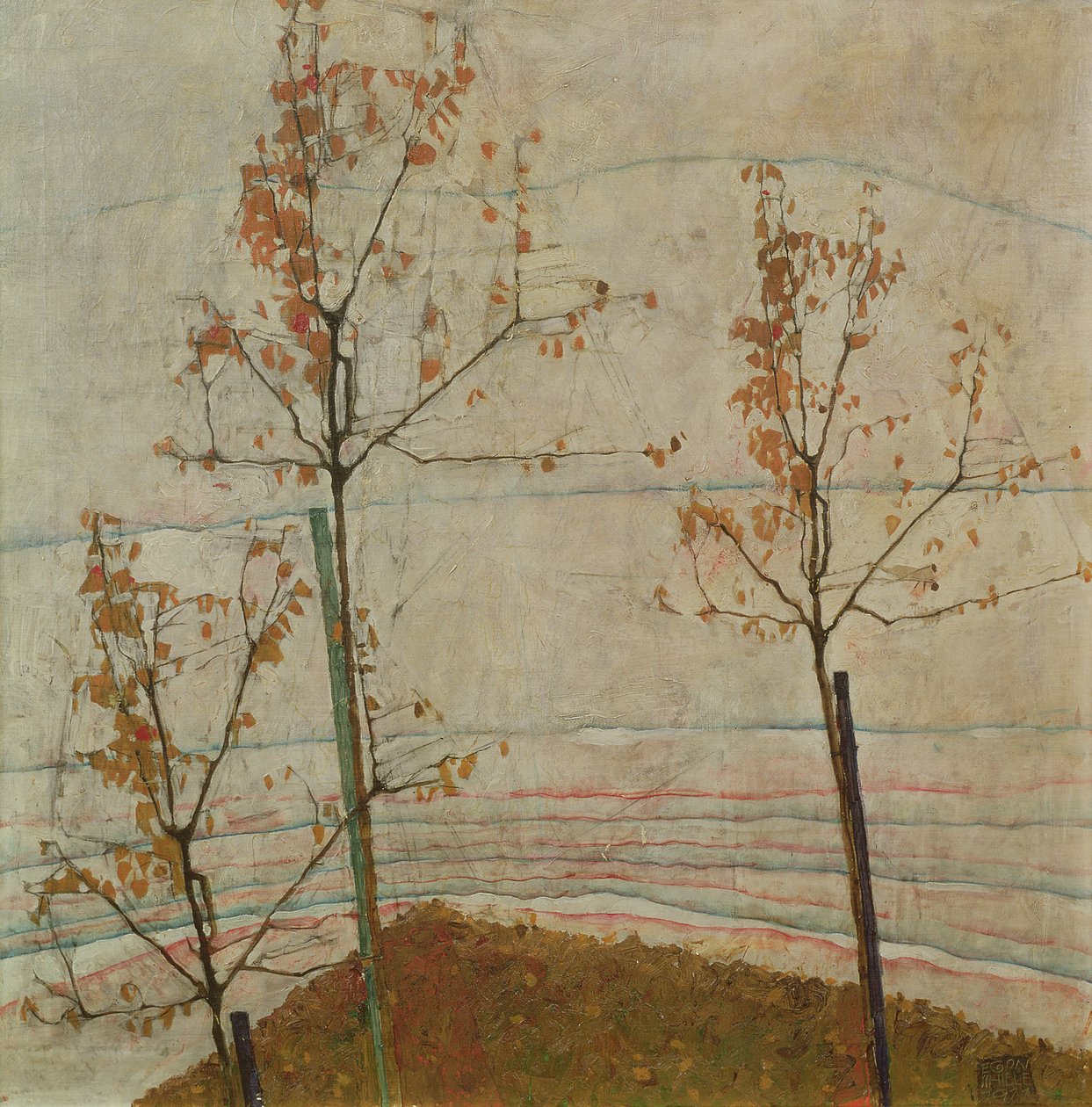 Høsttrær, 1911 av Egon Schiele