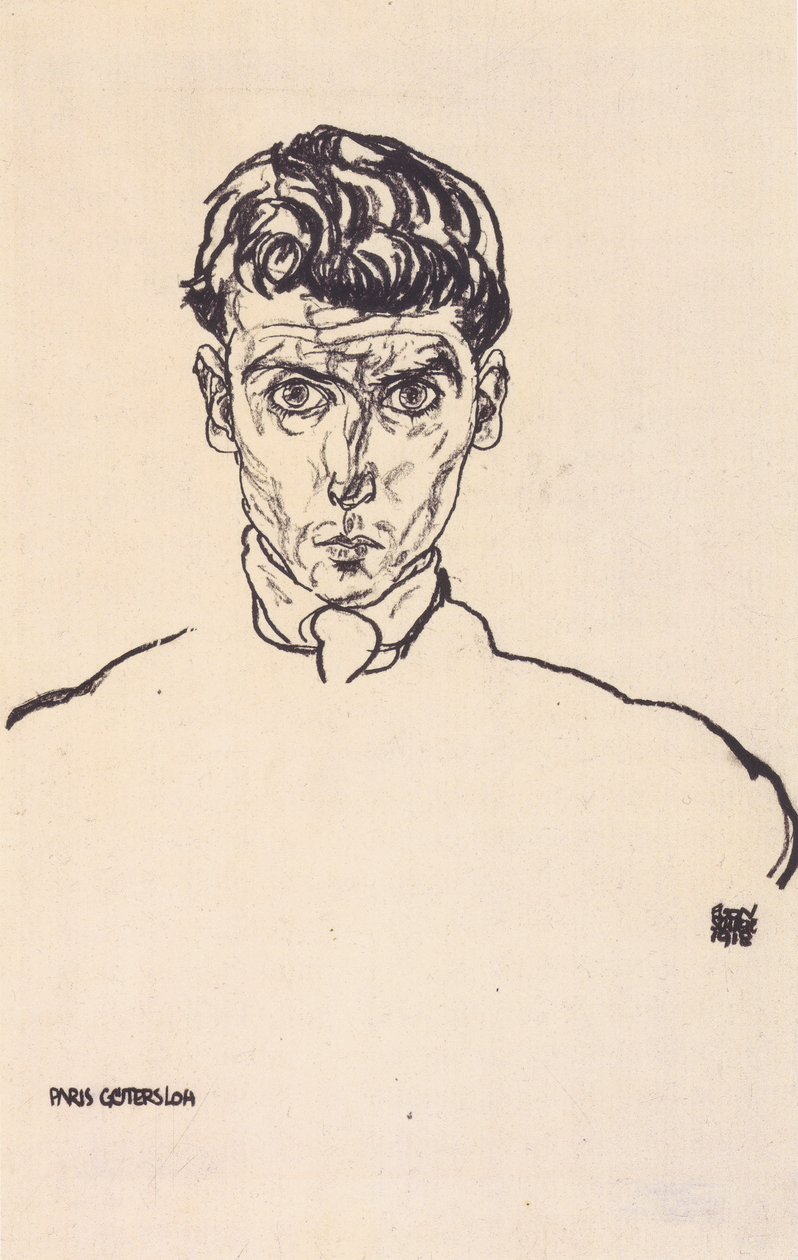 Portrett av Albert Paris Gütersloh av Egon Schiele