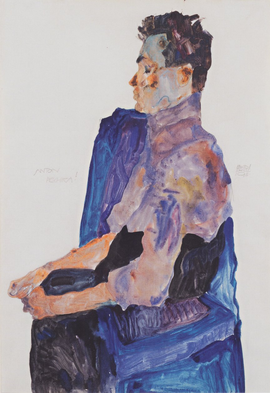 Portrett av Anton Peschka av Egon Schiele