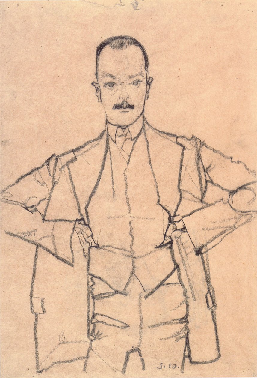 Portrett av Arthur Roessler av Egon Schiele