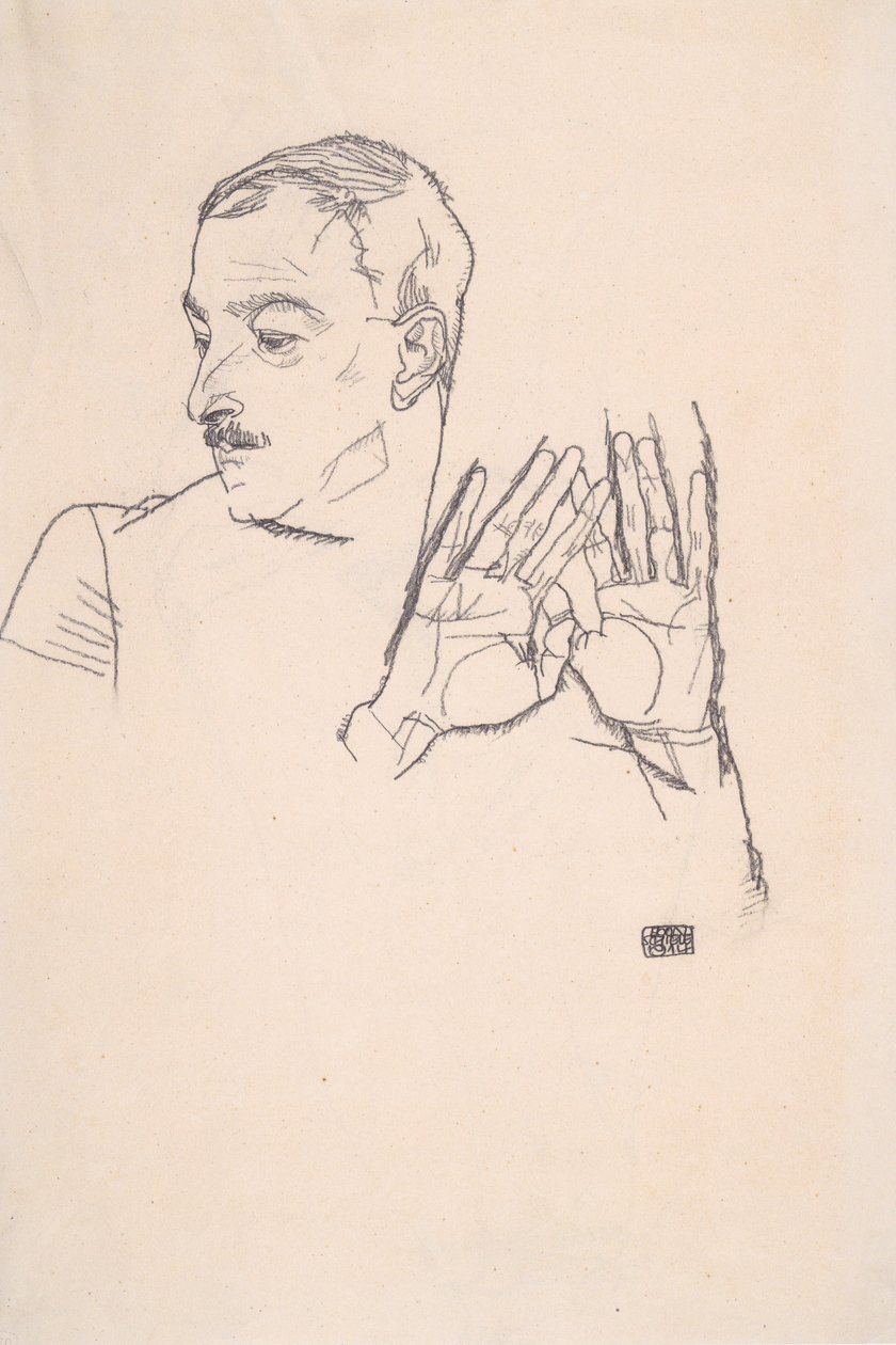 Portrett av Arthur Roessler av Egon Schiele