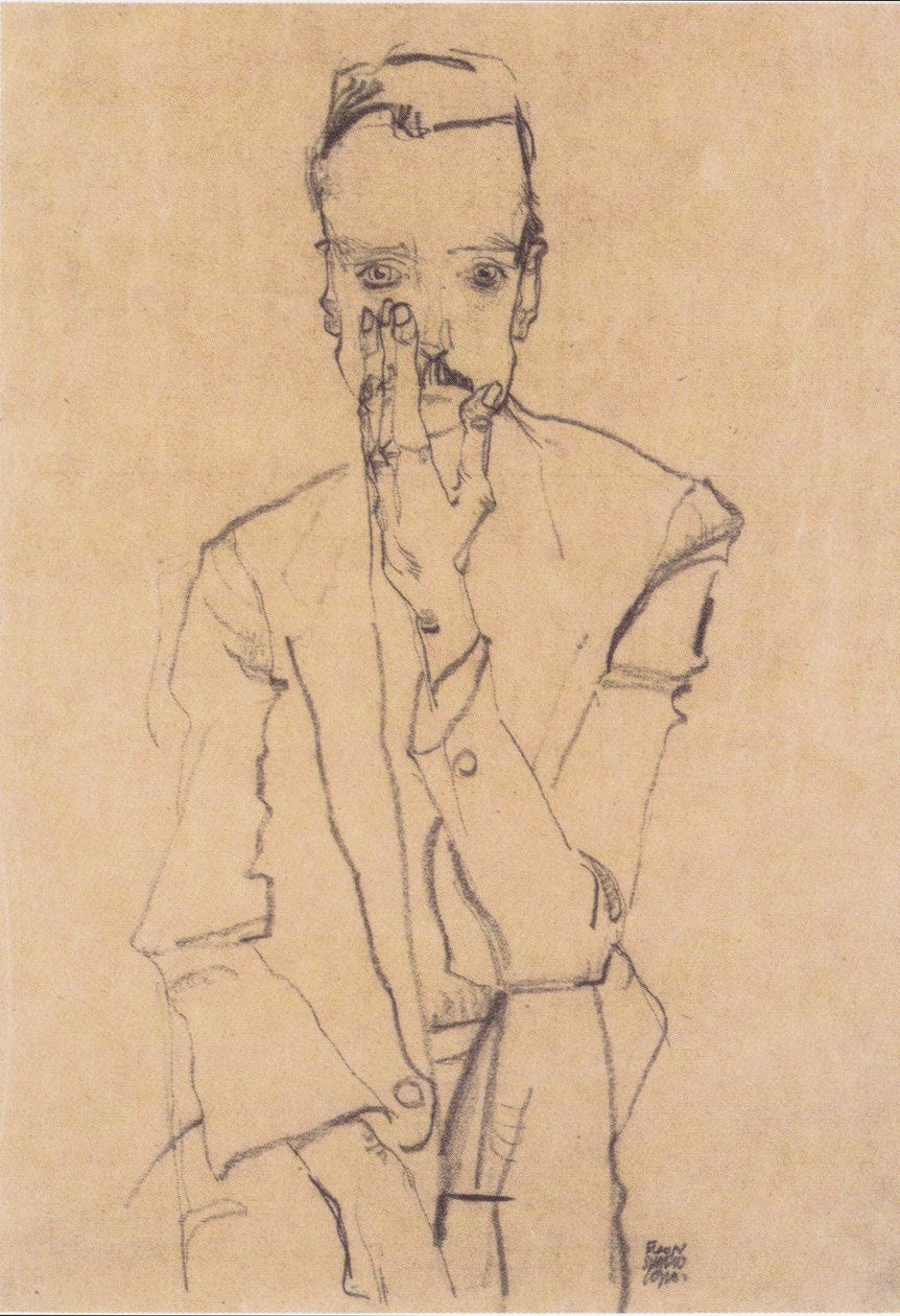 Portrett av Eduard Kosmack av Egon Schiele