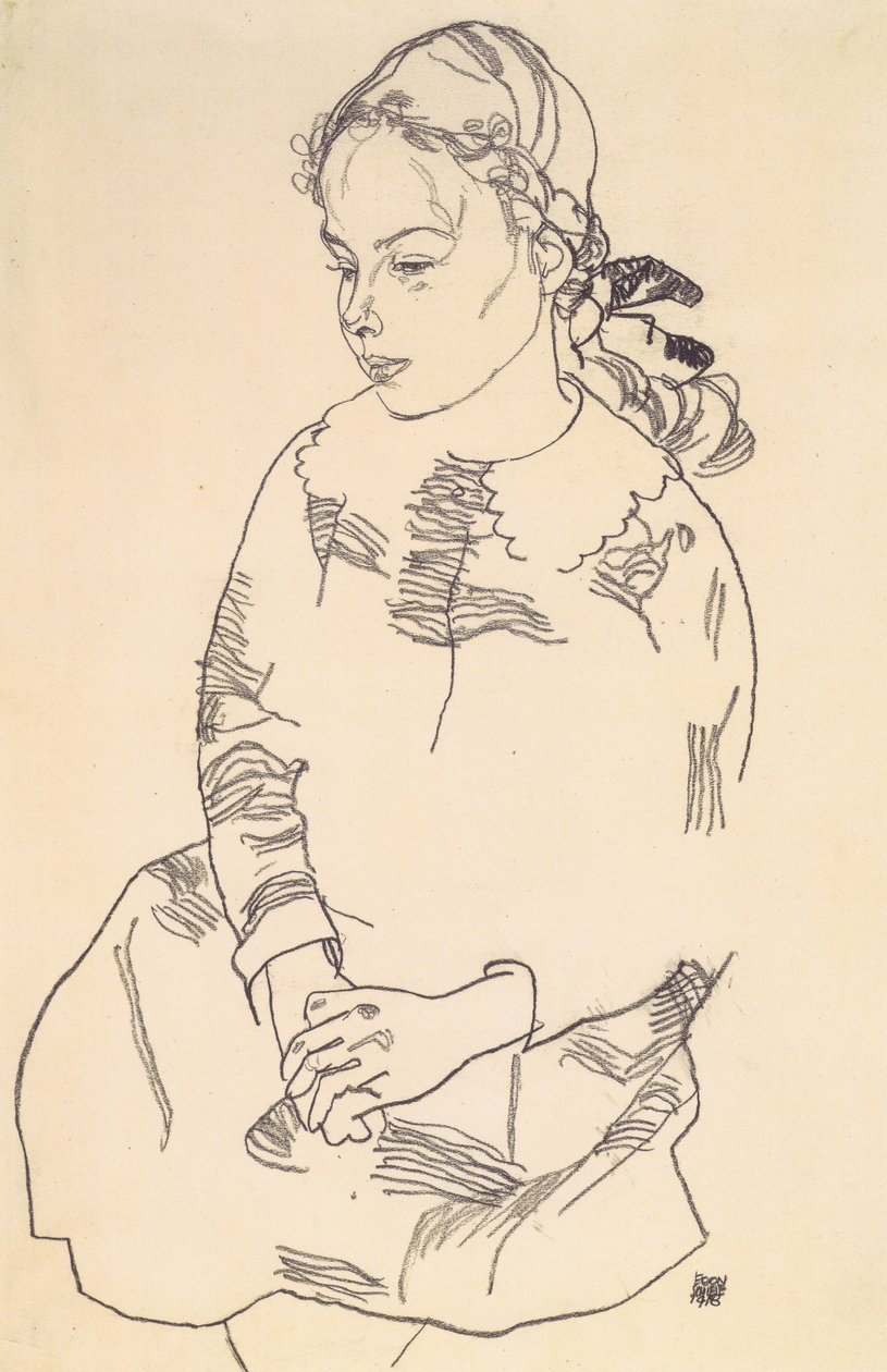 Portrett av Eva Steiner av Egon Schiele