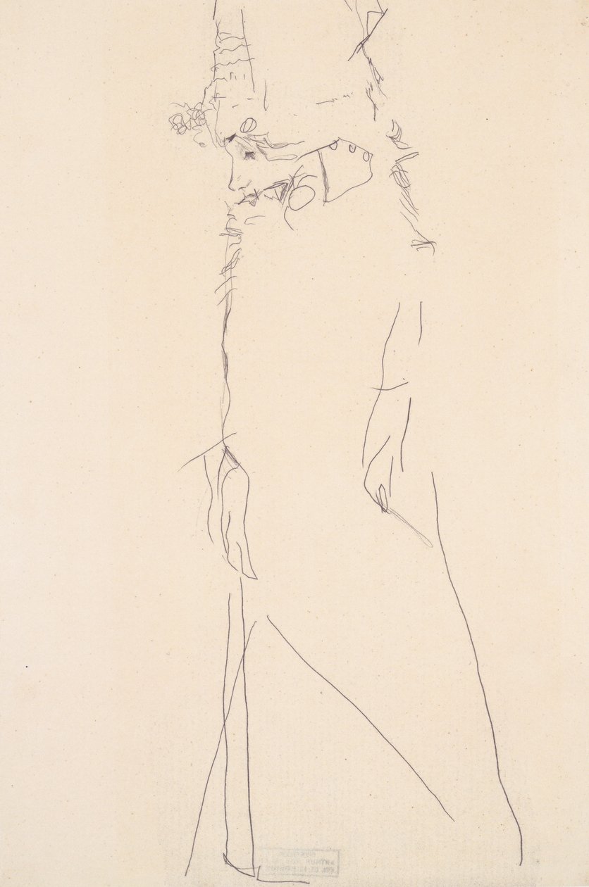 Portrett av Gerti Schiele med lukkede øyne av Egon Schiele