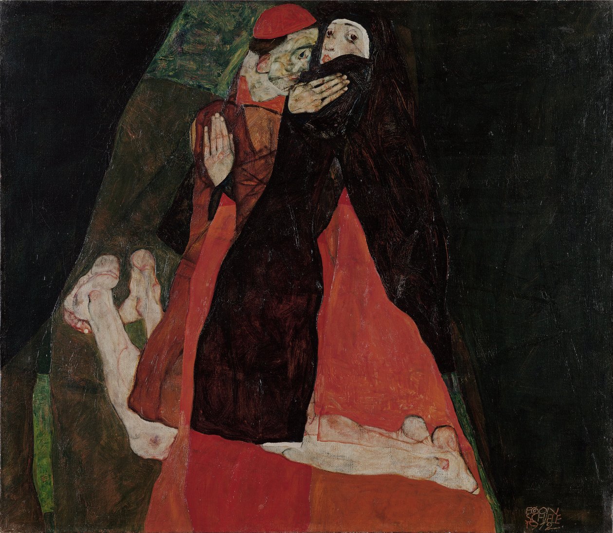 Kardinal og nonne (kjærtegn) av Egon Schiele