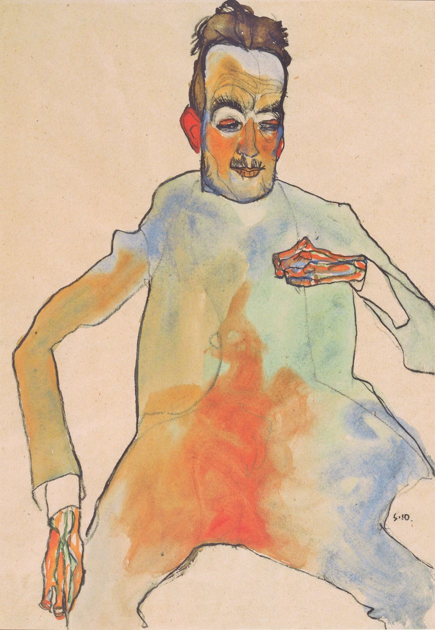 Cello -spilleren av Egon Schiele