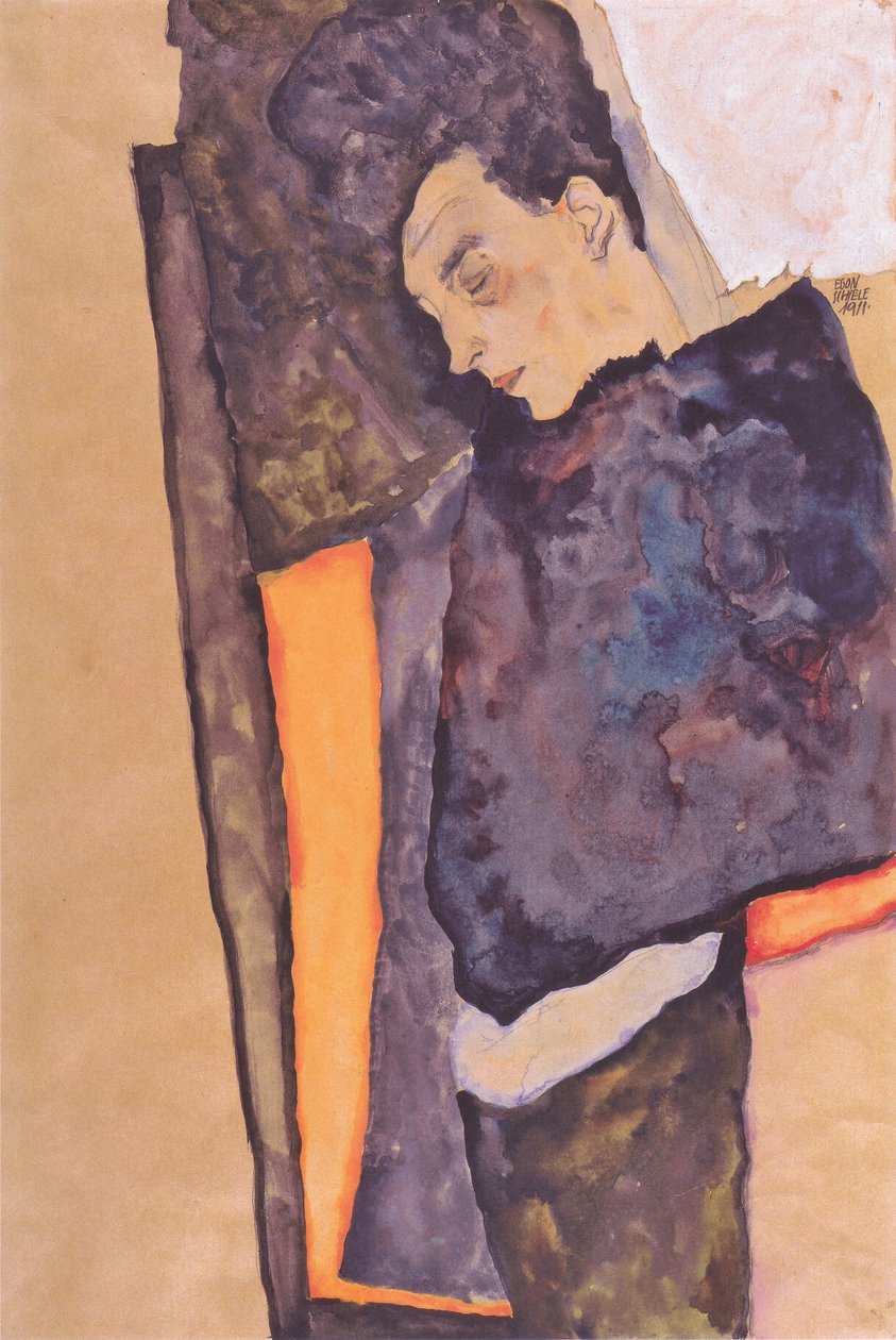 Kunstnerens sovende mor av Egon Schiele