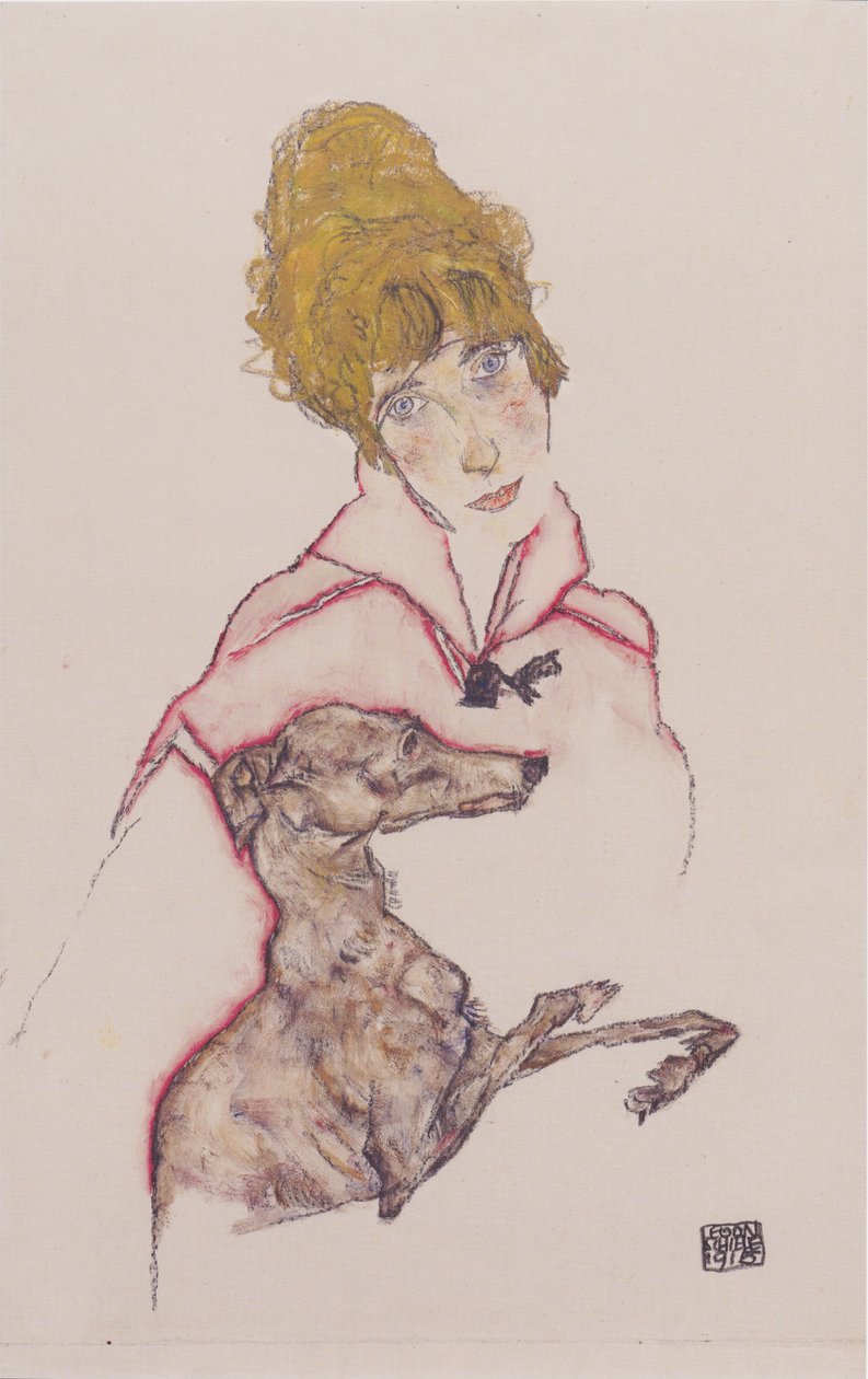 Edith Schiele med mynde av Egon Schiele