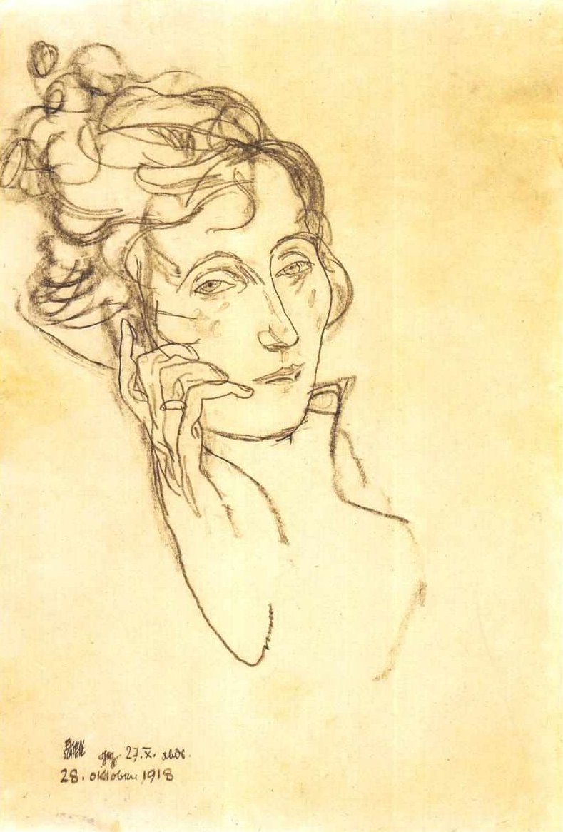 Edith Schiele dør av Egon Schiele