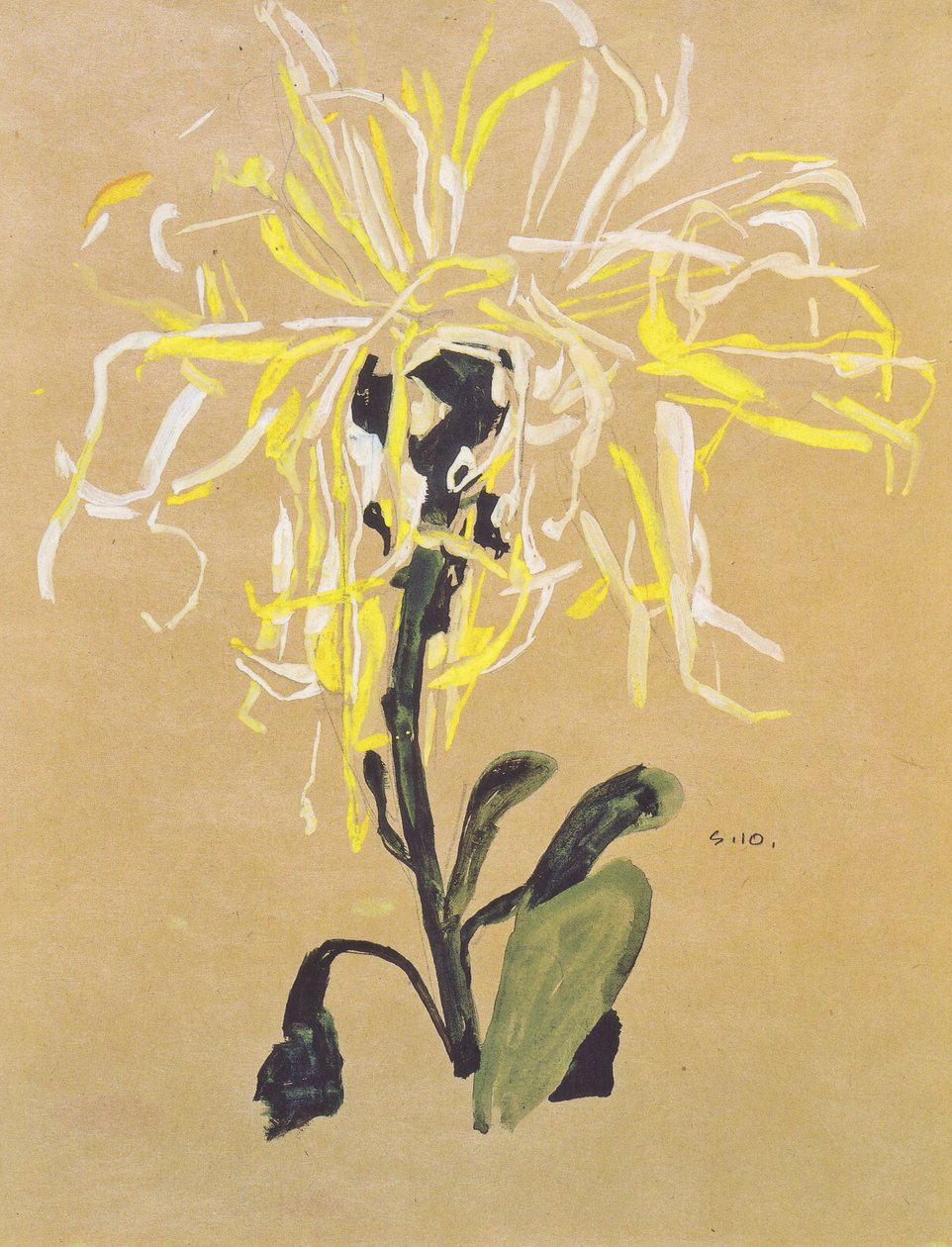 Gul krysantemum av Egon Schiele