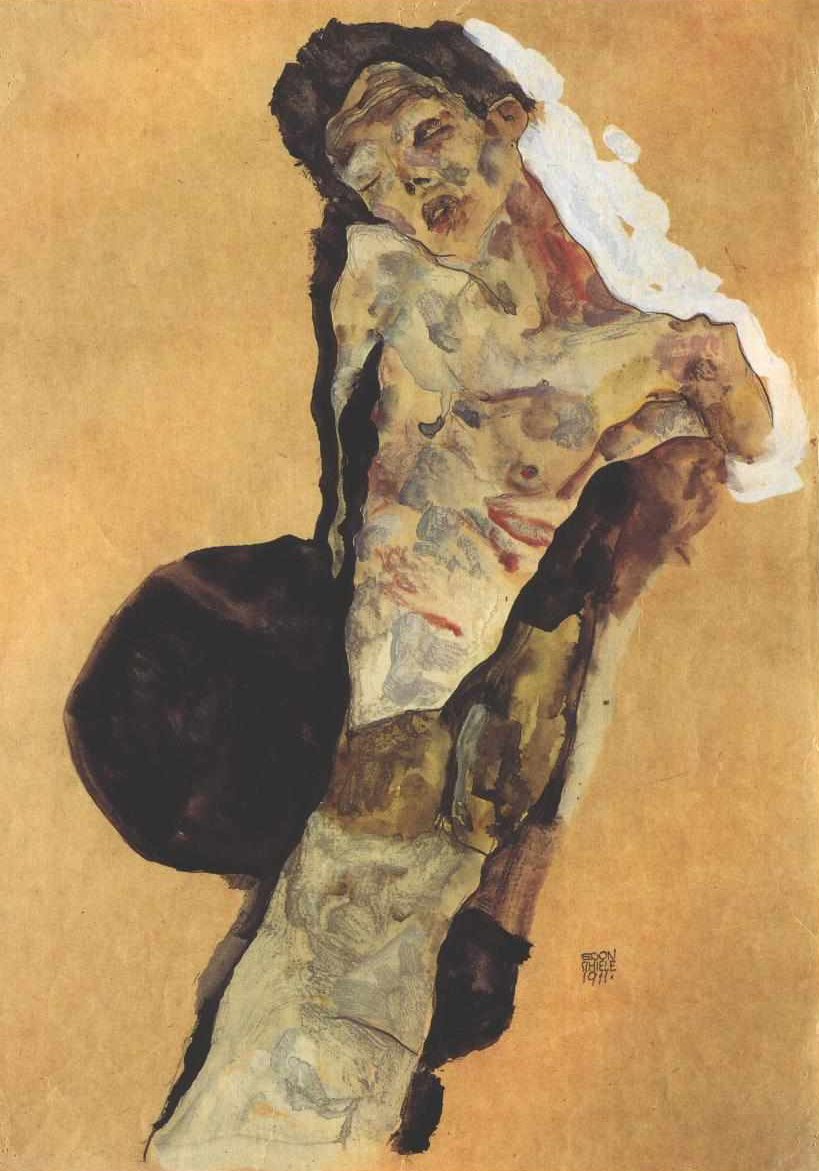 Selvpresentasjon på halvtid av Egon Schiele