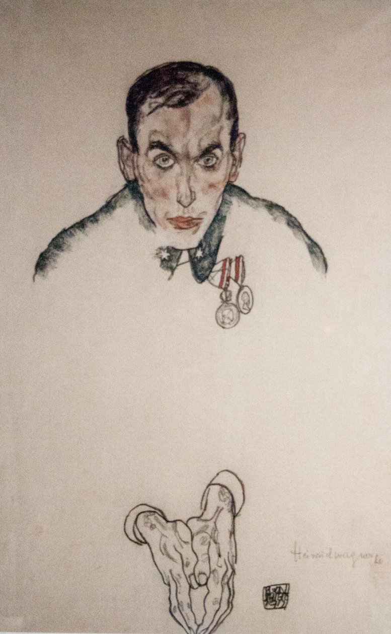 Portrettskisse av andre løytnant Heinrich Wagner av Egon Schiele