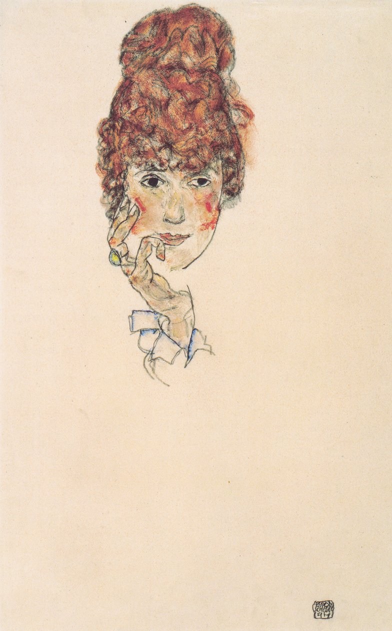 Portrett av Edith Schiele av Egon Schiele