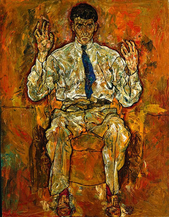 Portrett av Albert Paris von Gütersloh av Egon Schiele