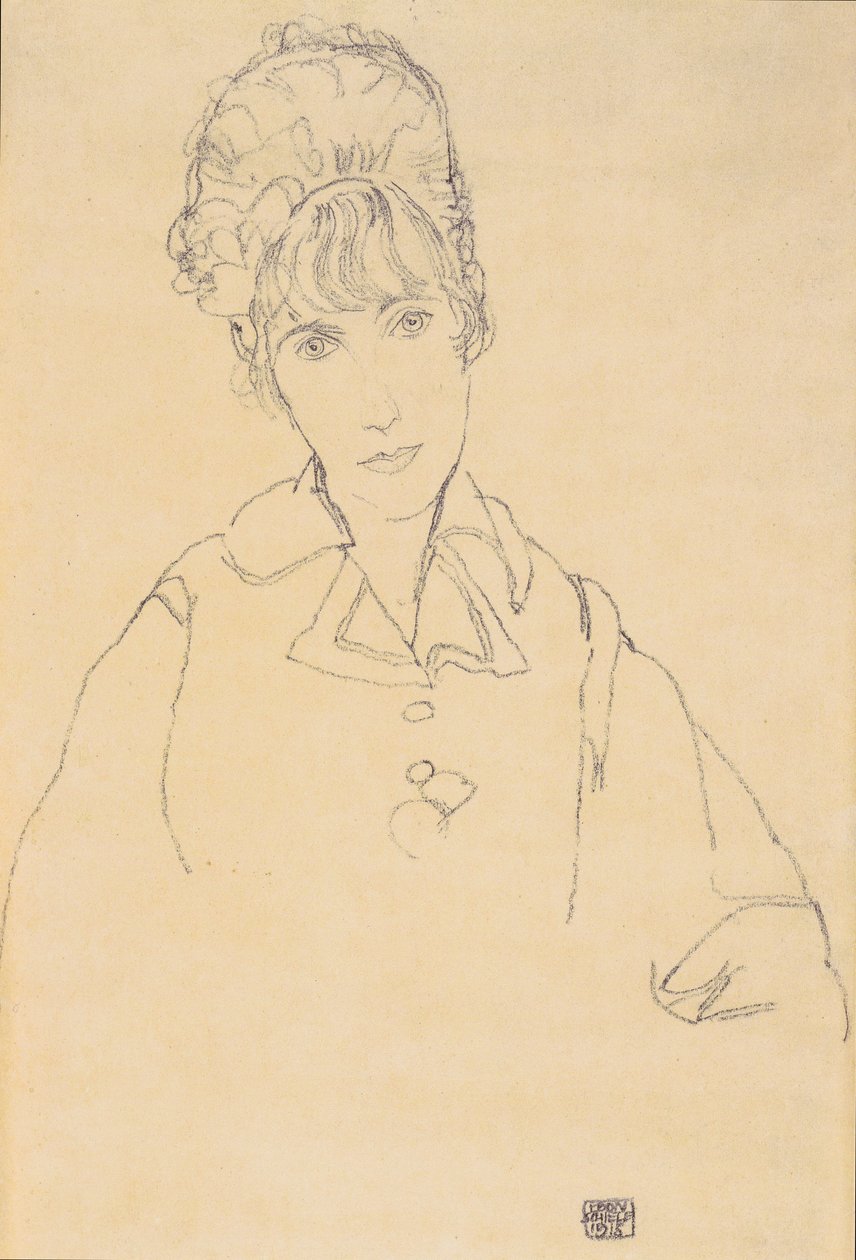 Portrett av Edith Schiele av Egon Schiele