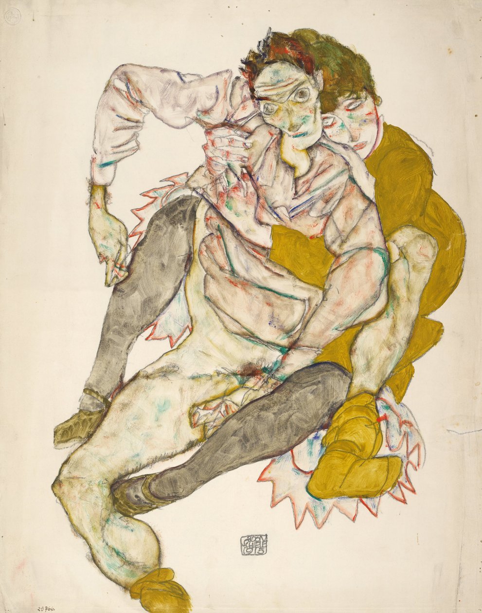 Sittende par, 1915 av Egon Schiele