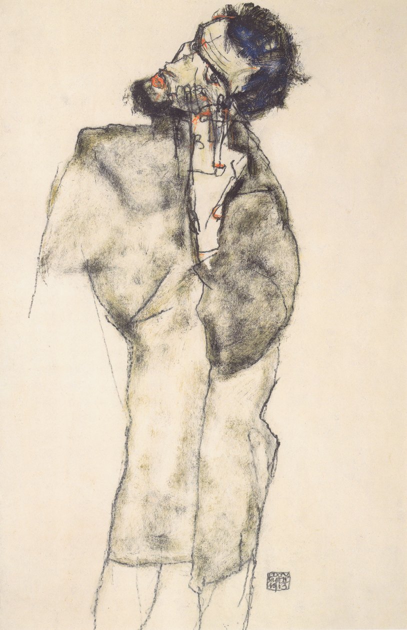 Selvportrett som en asket av Egon Schiele