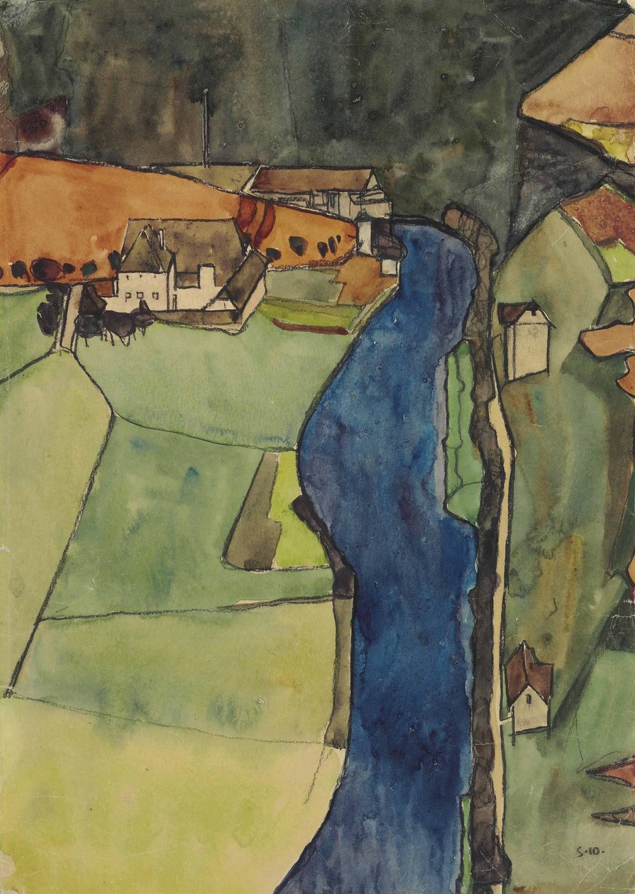 By ved den blå elven av Egon Schiele