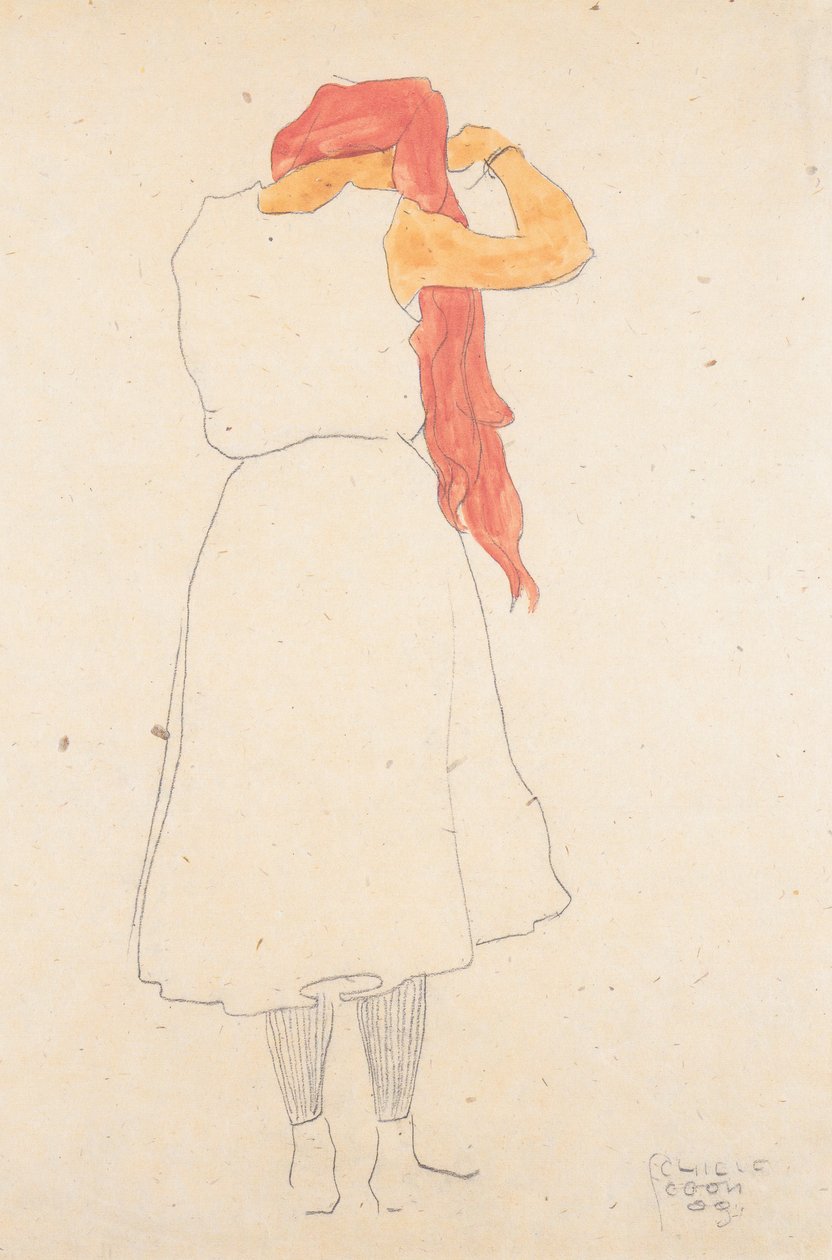 Står mens du gre av Egon Schiele